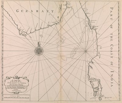 Uma grande carta de parte da costa do GUZARATT e da ÍNDIA desde a cabeça de Diu até Bombaim. (imprimir) de John Thornton