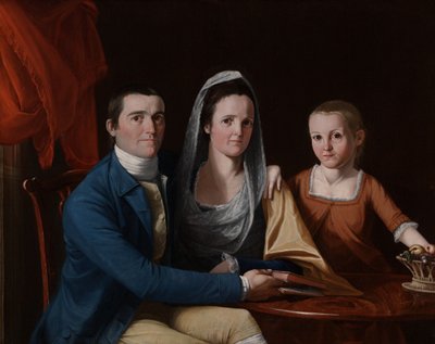 Jonathan Trumbull Jr., Eunice Backus Trumbull e Faith Trumbull, mais tarde Faith Trumbull Wadsworth (1740-1809, LL.D. 1797; 1749-1826; 1769-1846) de John Trumbull