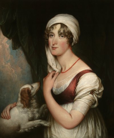 Sarah Trumbull com um Spaniel de John Trumbull