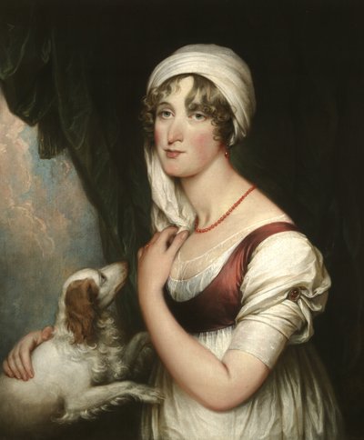 Sarah Trumbull com um Spaniel, c.1802 de John Trumbull