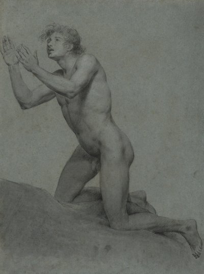 Esboço de um estudo de vida nu masculino de John Trumbull