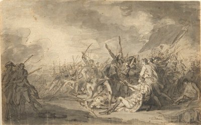 Estudo para a morte do general Warren na batalha de Bunker de John Trumbull