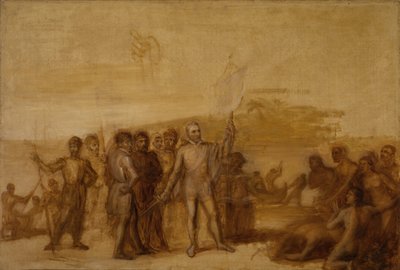 O desembarque de Colombo, c. 1840. de John Vanderlyn