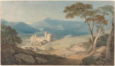 Castelo Harlech e Snowdon de John Varley