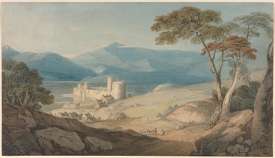 O castelo de Harlech e Snowdon de John Varley