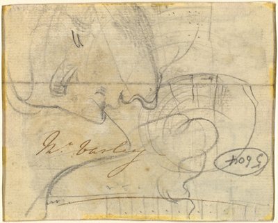 Estudo de uma cabeça em perfil [verso] de John Varley