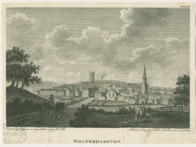 Wolverhampton - Sudoeste Vista: gravura, nº [c 1796] de John Walker
