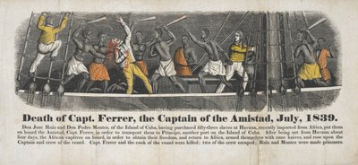Morte do capitão Ferrer, o capitão do Amistad, julho de 1839 de John Warner Barber