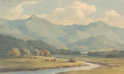 Carnedd Llewelyn e Carnedd David, Carnarvonshire, Seen Across the River Ogwen de John Warwick Smith