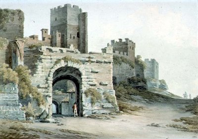 Porta Tiburtina (agora Porta di San Lorenzo), Roma, vista dentro de John Warwick Smith
