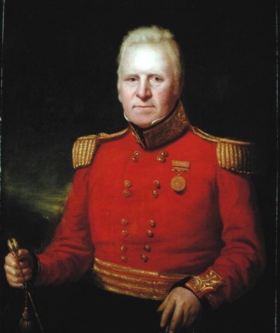 Retrato de Sir David Baird (1757-1829) Usando a Honorável Medalha de Ouro da Companhia das Índias Orientais da Campanha Egípcia de 1801 (óleo sobre tela) de John Watson Gordon