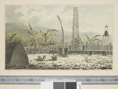 F.17 A Morai, em Atooi, c.1773-84 (aquarela) de John Webber
