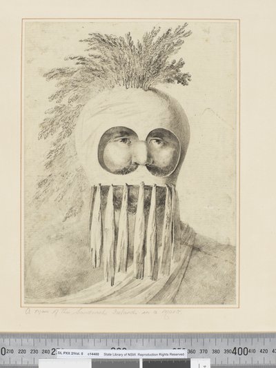F.38 Um Homem das Ilhas Sandwich numa Máscara, c.1773-84 (aguarela) de John Webber