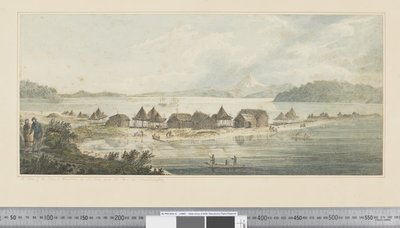 F.41 Uma Vista da Cidade e do Porto de São Pedro e São Paulo em Kamtschatka, c.1783-84 (aquarela) de John Webber