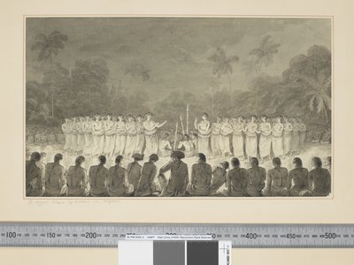 F.6 A Night Dance by Women in Hapaee, c.1773-84 (aquarela) de John Webber