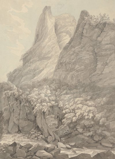 Thurshouse Tor visto do rio Manifold, Derbyshire de John Webber