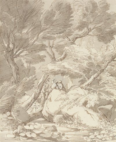 Números sobre uma margem do Rio Rocky em Canonteign, Devon de John White Abbott
