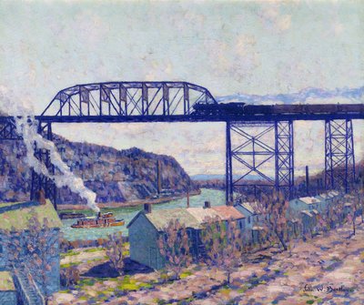 Sobre o Rondout (óleo sobre tela) de John William Bentley