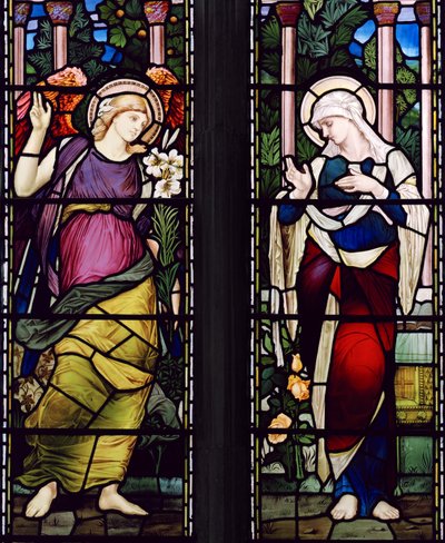 A Anunciação, c.1885 (vitral) de John William Brown