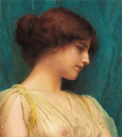 Estudo da cabeça de uma menina, 1899 de John William Godward