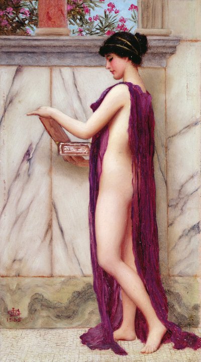 A Caixa de Jóias (Um Presente Precioso) de John William Godward