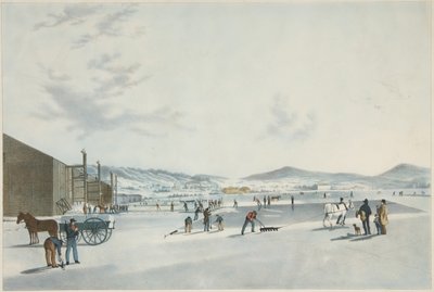 Lago Rockland - Gelo De Corte. Vista do nordeste, bar. 1849 de John William Hill