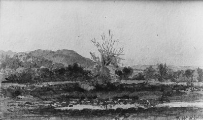 Três Vistas, No. 3: Monte Carmelo, perto de New Haven, Connecticut, . de John William Hill