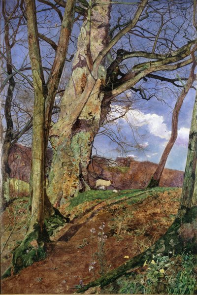 Um estudo, em março, exibiu 1855 de John William Inchbold