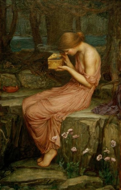 Psique abrindo a Caixa Dourada de John William Waterhouse