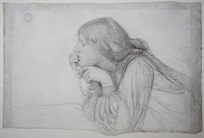 Estudo de uma figura feminina com Rosário de John William Waterhouse