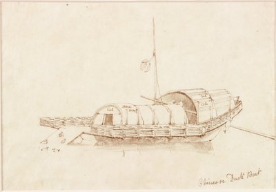 Barco de pato chinês (tinta (espiral) em papel (em papel)) de John Wilson Carmichael