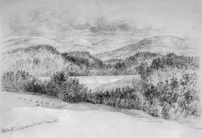 Hillbeck Embankment perto de Brampton (bc e lápis sobre papel) de John Wilson Carmichael