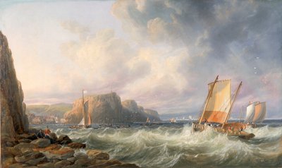 Ao largo da costa de Yorkshire, Staithes de John Wilson Carmichael