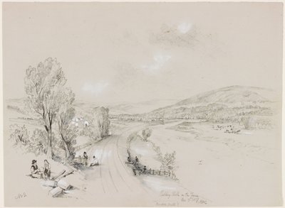 Ridley Hall, Bardon Mill, 1837 (bc e lápis sobre papel) de John Wilson Carmichael