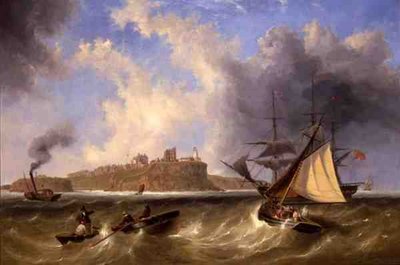 Sea View Of Tynemouth Haven (óleo sobre tela) de John Wilson Carmichael