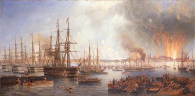O bombardeio de Sveaborg, 5 de agosto de 1855, 1856 de John Wilson Carmichael