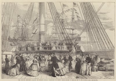 The Naval Review, Dança a bordo do HMS Caesar, 91, Capitão Robb de John Wilson Carmichael