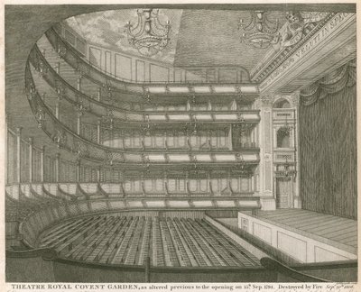 Theatre Royal, Covent Garden, Londres, alterado antes da inauguração em 15 de setembro de 1794 de John Winston
