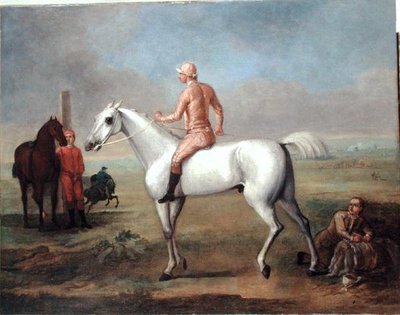 Garanhão Árabe com Jockey Up (óleo sobre tela) de John Wootton