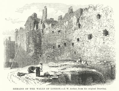 Restos das Muralhas de Londres (gravura) de John Wykeham Archer