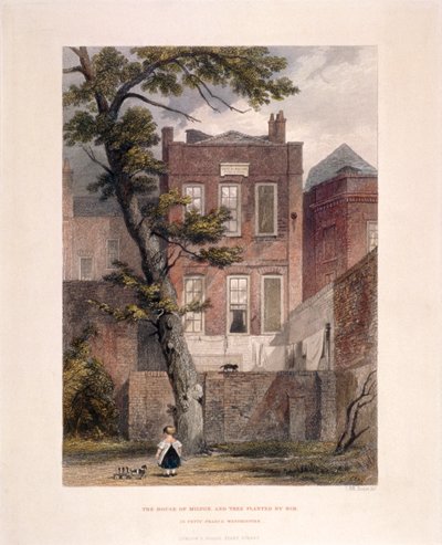 Vista da residência de Milton, Petty France, Westminster, Londres, 1851 de John Wykeham Archer