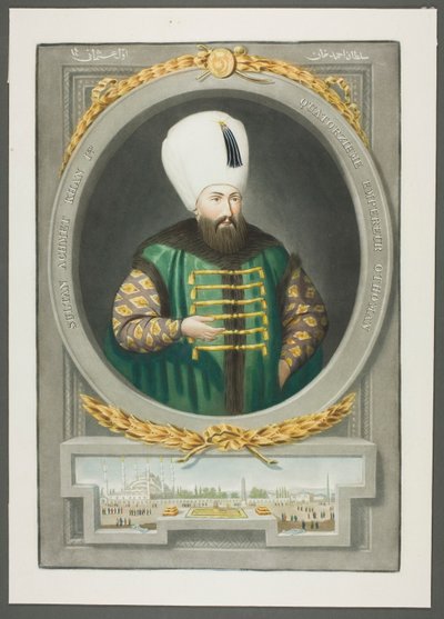 Achmet Kahn I, de Retratos dos Imperadores da Turquia de John Young