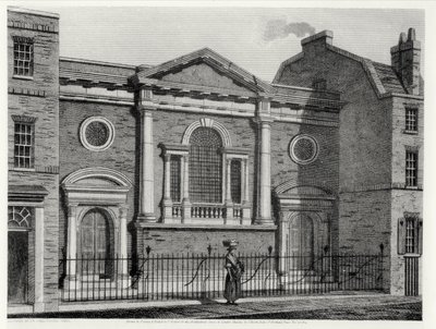 Igreja de St. Alphage, gravado por J. Skelton para a série arquitectónica de igrejas de Londres, bar. por J. Booth, 1814 de John after Coney