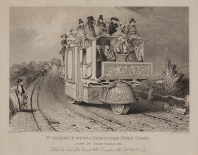 Dr. Churchs London & Birmingham Treinador a vapor, 1833 de John after Cooke