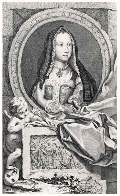 Retrato de Elizabeth de York (1465-1503) 1747 de John and Paul after Knapton