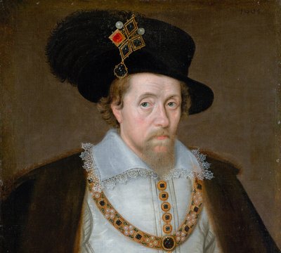 Jaime VI e I, 1566 - 1625, Rei da Escócia 1567 - 1625, Rei de Inglaterra e da Irlanda 1603 - 1625 de John de Critz