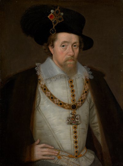 Jaime VI e I, 1566 - 1625, Rei da Escócia 1567 - 1625, Rei de Inglaterra e da Irlanda 1603 - 1625 de John de Critz
