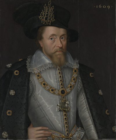Rei Jaime I de Inglaterra e VI da Escócia (1566-1625) de John de Critz