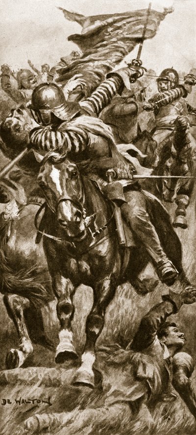 Tenente John Smith retomando o padrão do rei em Edgehill de John de Walton
