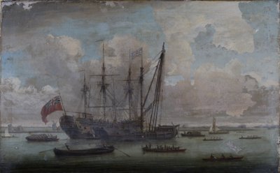 Um Sheer Hulk que remonta um East Indiaman de John the Elder Cleveley